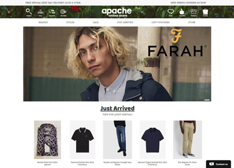 Apache Menswear Website